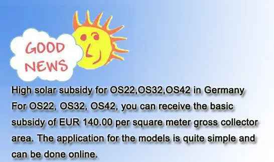 140 EUR ! Subvention élevée pour le chauffe-air solaire en Allemagne