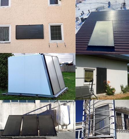 Collecteur d'air OS42 Réchauffeur d'air solaire, ventilateur avec thermostat LCD:Climatiseur de chauffage Climatisation d'extraction Panneau thermique Déshumidificateur Pompe à chaleur Ventilation Déshumidification de l'eau Pignon d'évent de toitgreni