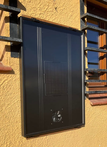 Collecteur d'air OS20 Aérotherme solaire, ventilateur d'air avec thermostat LCD : chauffage climatiseur Climatisation Extracteur Ventilateur Panneau Thermique Déshumidificateur Pompe à Chaleur Ventilation Déshumidification eau Grenier toit évent pignon